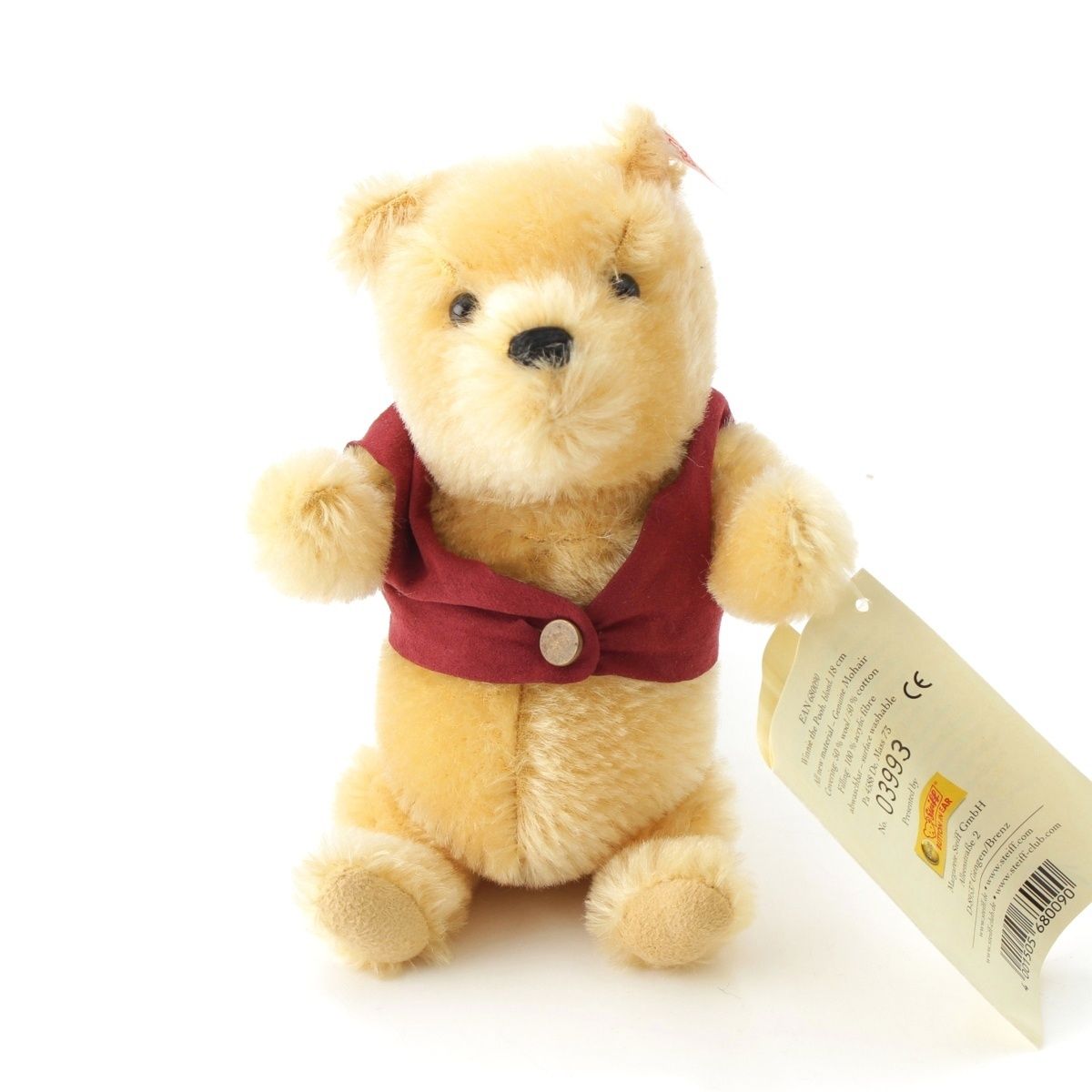 Steiff - シュタイフ 白タグ クラシックプー CLASSIC POOH くまのプーさん誕生75周年記念限定 テディベア おもちゃ・玩具 680090 イエロー【中古】 シュタイフ 白タグ クラシックプー CLASSIC POOH くまのプーさん