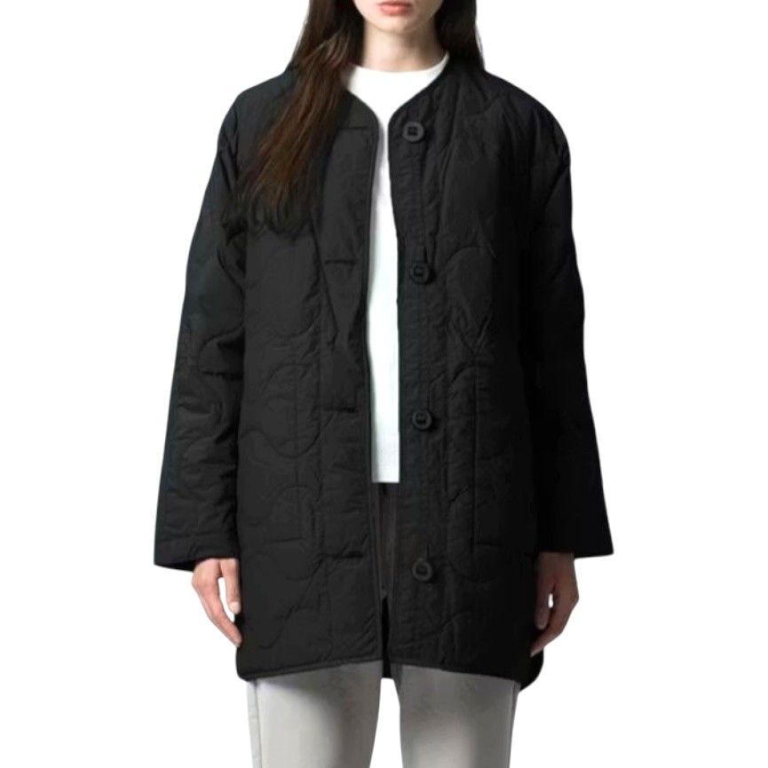 E4624 カナダグース ダウンジャケット メイフィールド ジャケット 3595W Mサイズ キルティング ボタン ブラック CANADA GOOSE