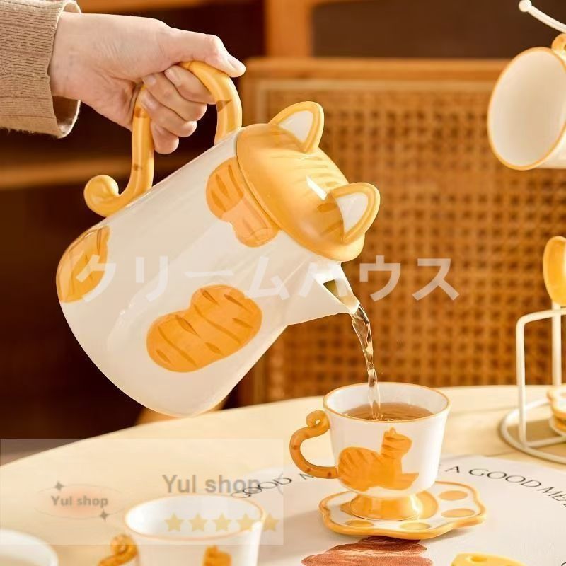 備前焼　猫カップ&ソーサー 備前焼猫カップ&ソーサー