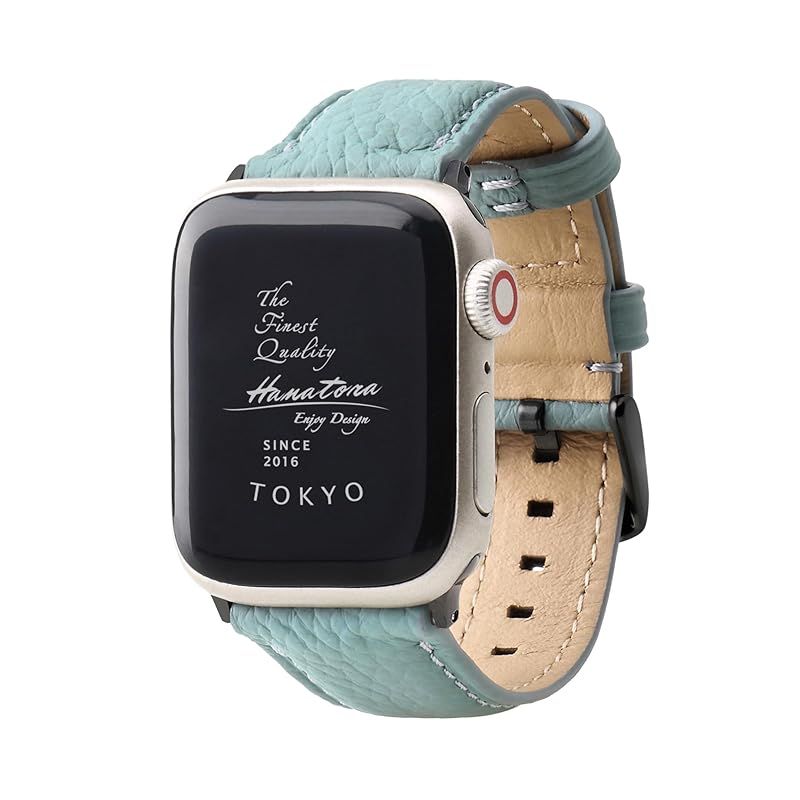 HANATORA アップルウォッチ用バンド AppleWatch互換性 バンド コンパチブル 49mm 45mm 44mm 42mm 本革 シュリンクレザー メンズ レディース ブルーグレー ブラック AWBGZ01-L-BlueGray-BK プレゼント人気