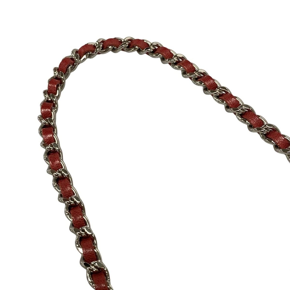 CHANEL(シャネル) 財布 ハーフムーン レッド チェーンウォレット  