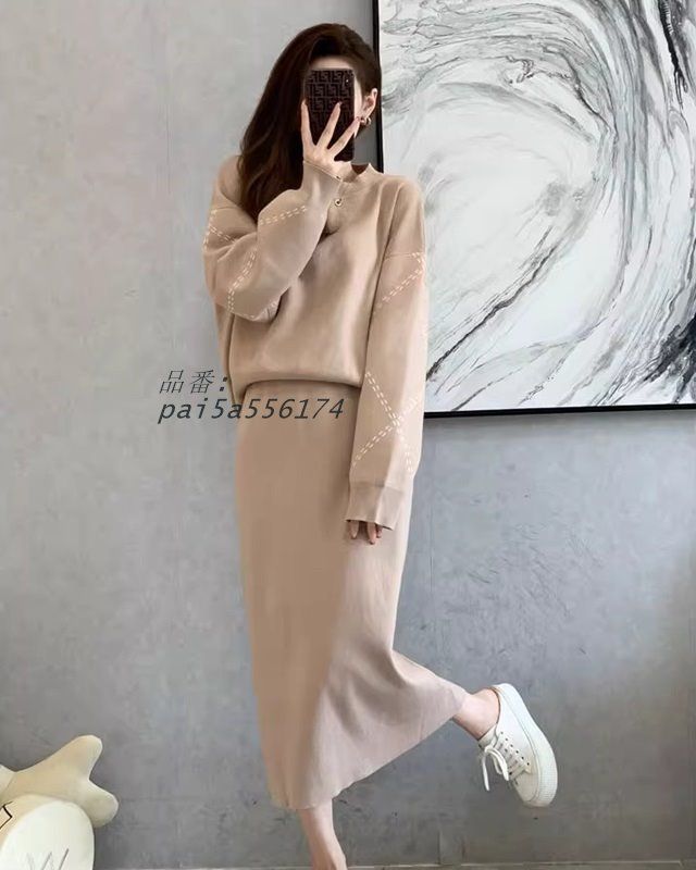 セットアップ ニット スカート セットアップ レディース 秋冬 ニット セットアップ おしゃれ 40代 ニットスカート ニットセーター シンプル 韓国 大きいサイズ pai5a556174 WWW_MORNINGWALKER_COM