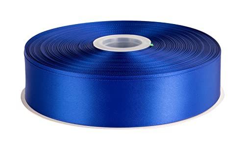 38mm X 91M_コバルト 【TEKDEERE】両面サテンリボン 幅38mm 長さ91M 髪飾りのDIY 装飾素材 花束 ギフト ラッピング -コバルト