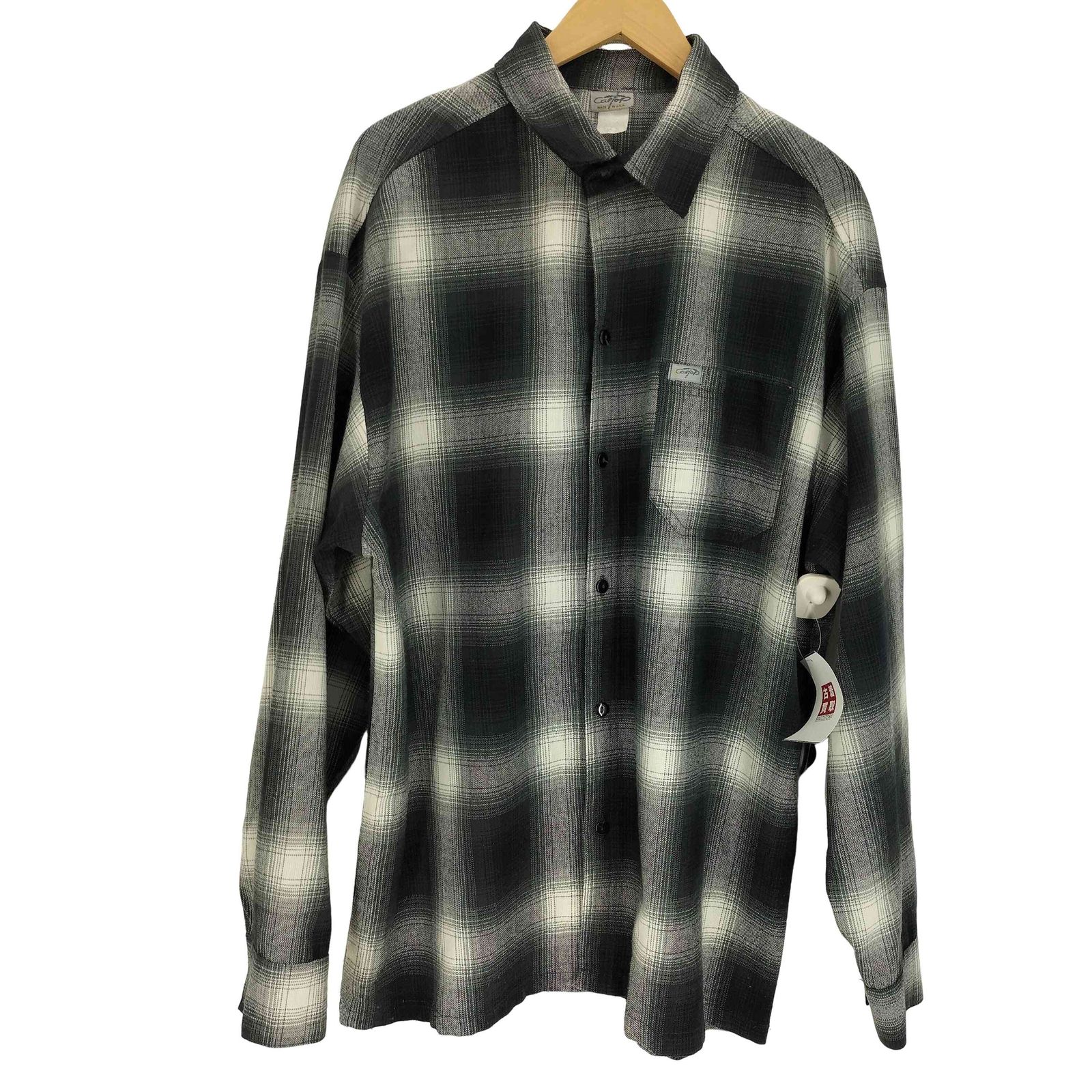 キャルトップ CALTOP USA製 白黒 オンブレチェック アクリル L/S
