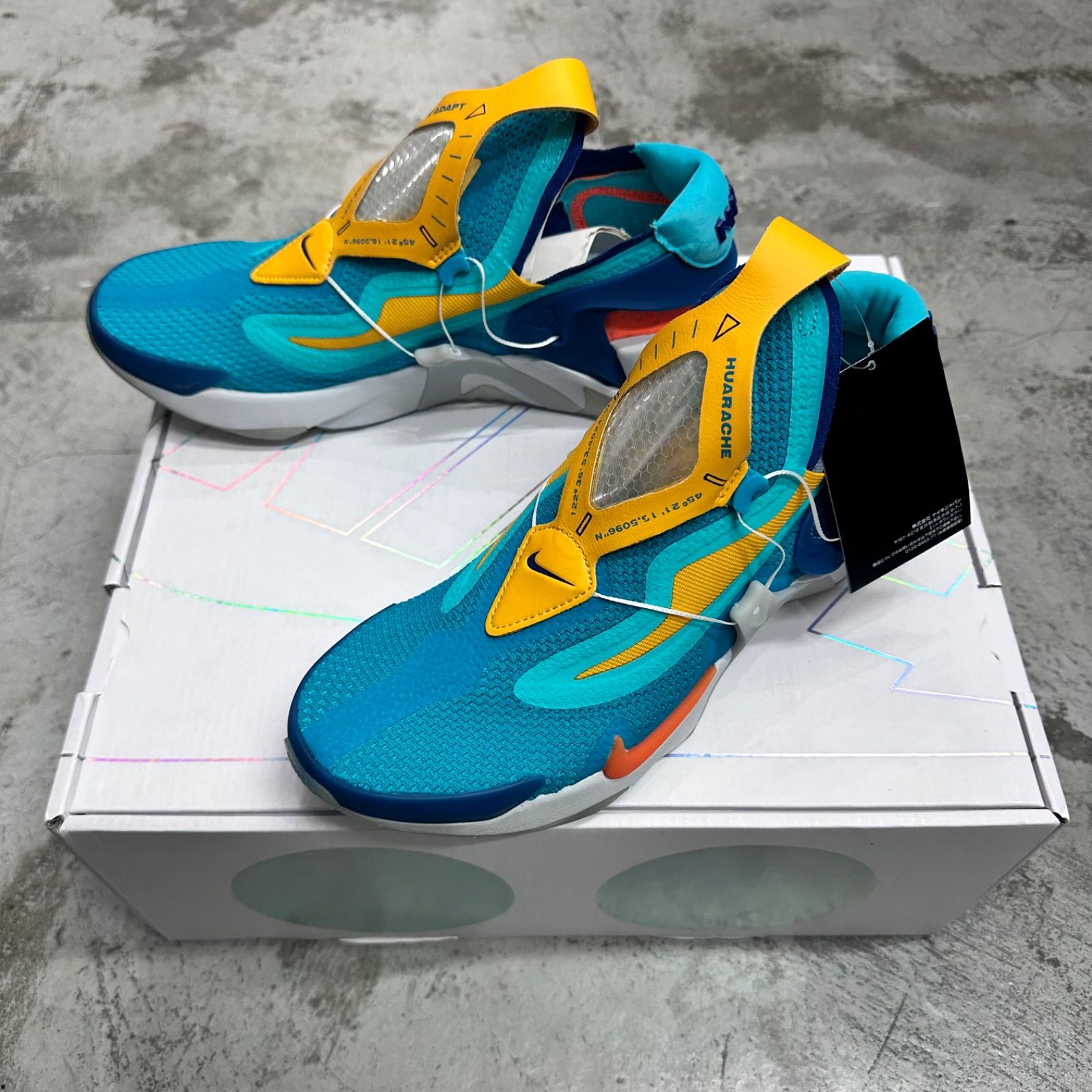 未使用品 NIKE ADAPT HUARACHE HYPER JADE/TOTAL ORANGE アダプト