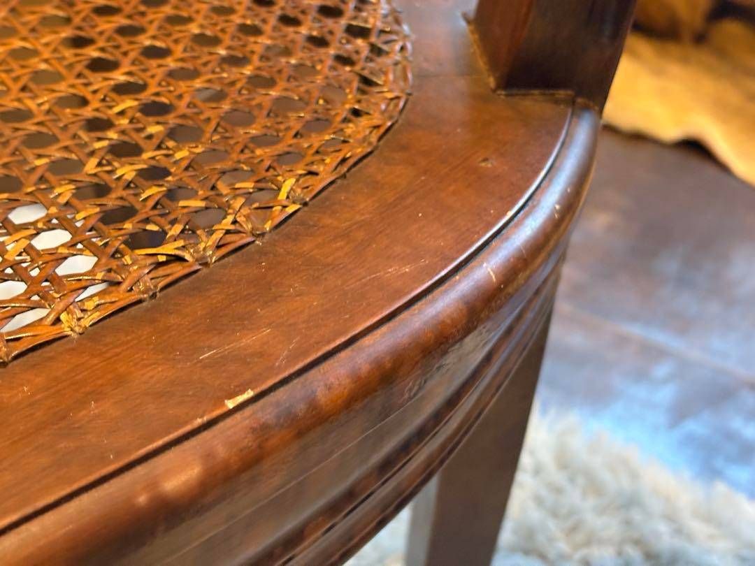 フレンチアンティーク　猫脚　クラシック　ラタンシートチェア　ヴィンテージ　NZ フレンチアンティーク 猫脚 クラシック ラタンシートチェア