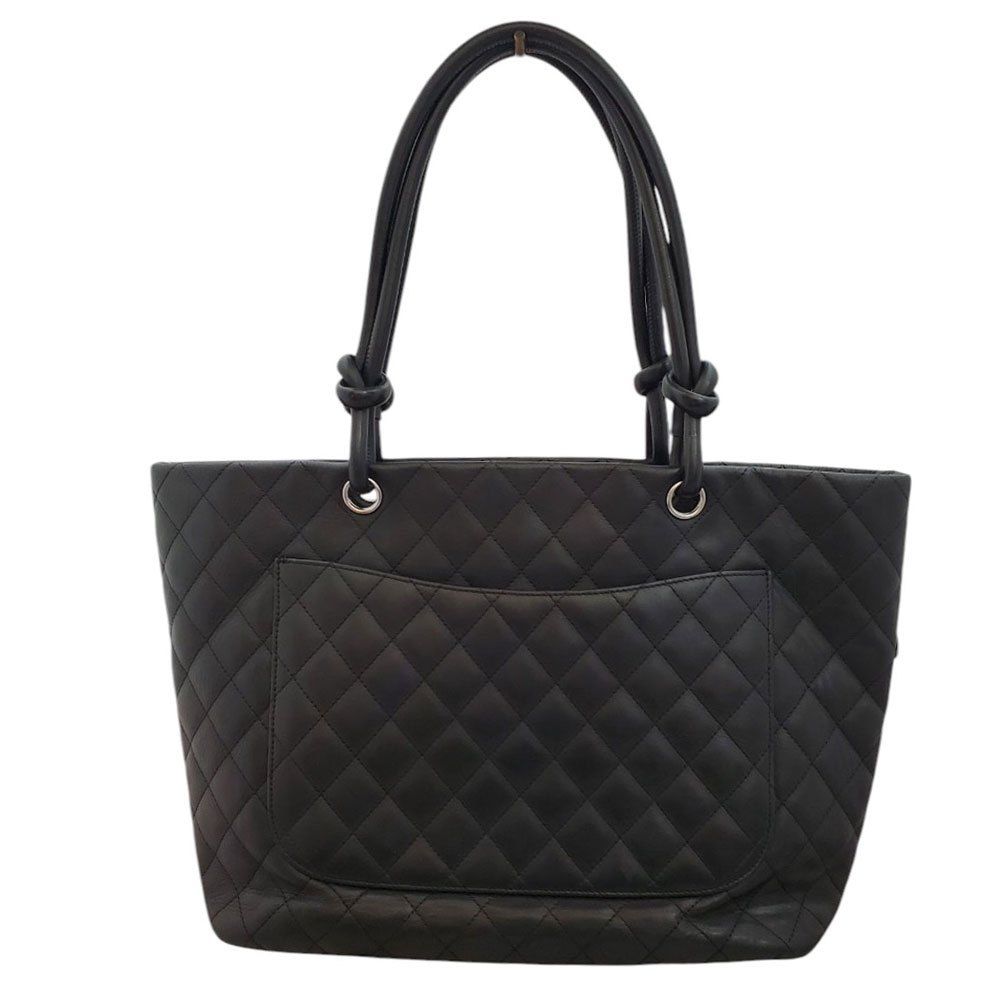 おぬ CHANEL シャネル カンボンライン ラムスキン CHANEL シャネル カンボンライン トートバッグ ラムスキン 黒