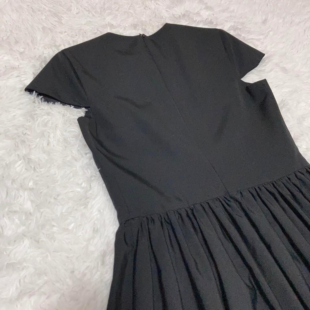 【yokochan】アシンメトリック ノースリーブ ワンピース　40 極美品】YOKOCHAN パフスリーブドッキングワンピース 40 黒
