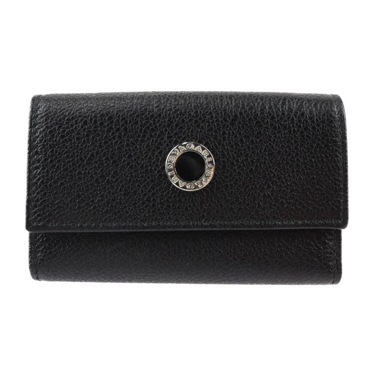 BVLGARI ブルガリ 6連 キーケース キーケース 23985 カントリーカーフレザー ブラック シルバー金具  ブルガリ ブルガリ  【本物保証】
