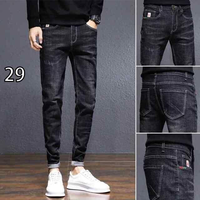 [29]メンズ ファッション 服 オシャレ シンプル 大人 かっこいい 大きいサイズ ストリート 紳士服 ジーンズ スリムフィット 裾 夏 唐 ストレッチ 薄型 カジュアル ロング パンツ