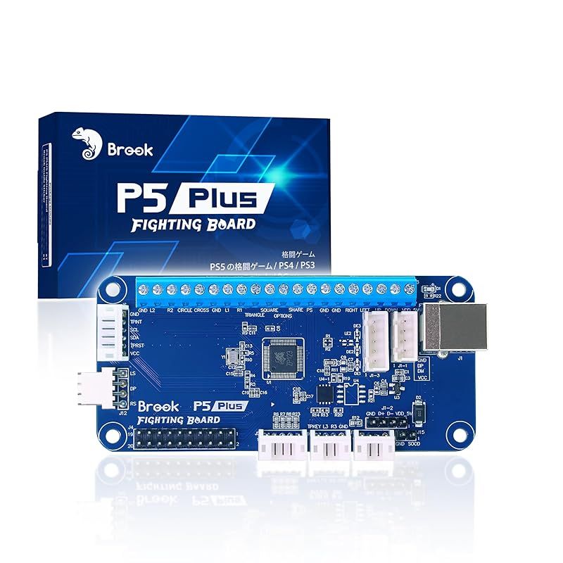 Brook P5 Plus Fighting Board P5プラスファイティングボード アーケードコントローラー用変換基板 PS5 Fighting Game|PS4|PS3|Switch|PCに対応 簡単DIY タッチパッド