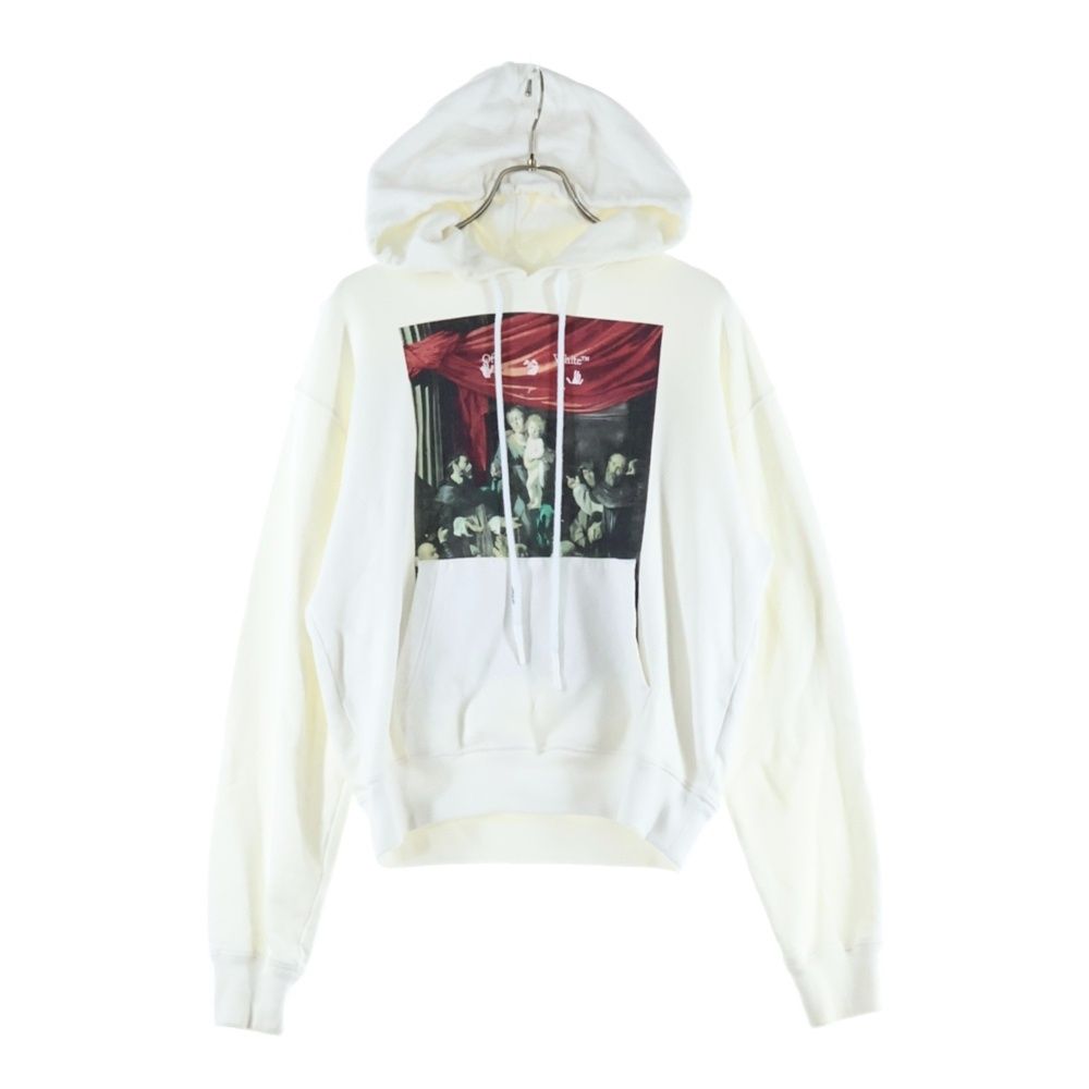 OFF-WHITE (オフホワイト) 20AW CARAVAGGIO PAINTING OVER HOODIE OMBB037E20FLE003 カラヴァッジョ ペインティングオーバーフーディー スウェットプルオーバーパーカー ホワイト