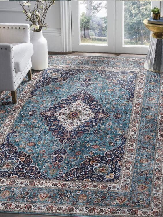 ペルシャ絨毯の本場からイラン製 シルク調 高密度ノット 玄関マット ラグ|マット カーペット ウィルトン 滑り止め付