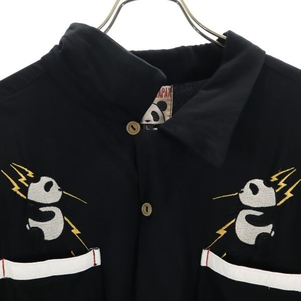 パンディエスタ 刺繍レーヨン 半袖 ボーリングシャツ L 中古