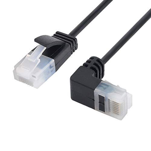 chenyang Cat6 イーサネットケーブル、90 度下向き角度 RJ45 UTP ネットワーク延長ケーブルパッチコード Cat6a LAN ケーブルラップトップルーター TV ボックス 1.0 メートル