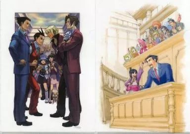 中古】クリアファイル 集合(7人＆裁判席) A4クリアファイルセット(2枚