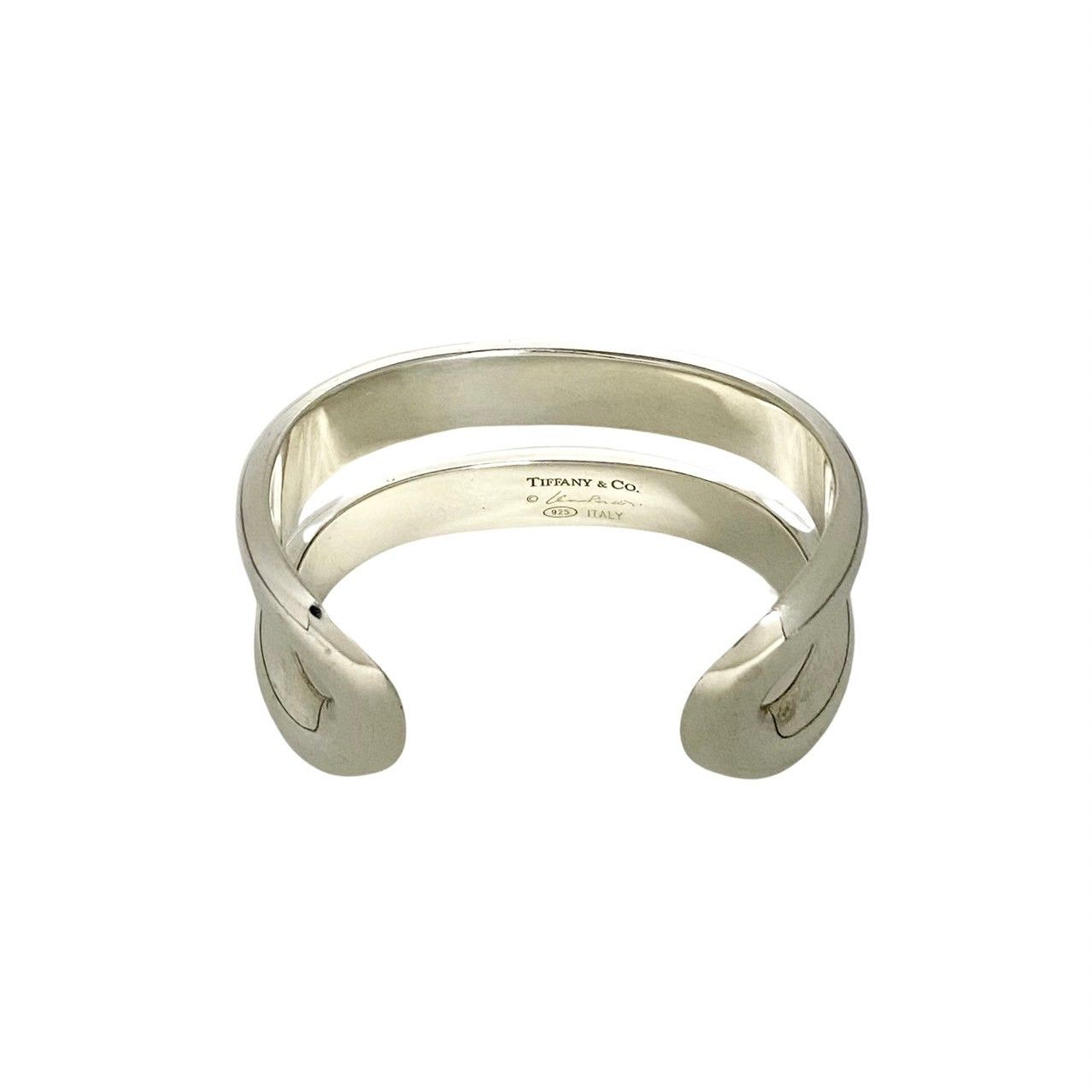 極 美品 箱付 TIFFANY&Co. ティファニー センターカフ シルバー