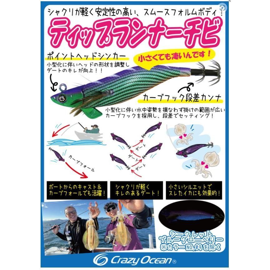 クレイジーオーシャン) ティップランナーチビ 2.5号 #M-08紫桜