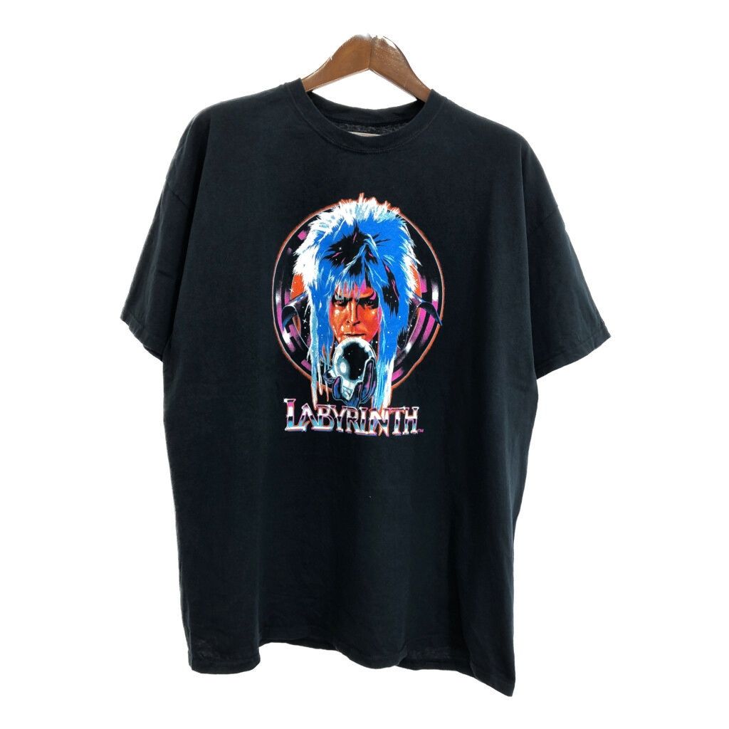 使用感あり‼️デビッドボウイ ラビリンス Tシャツ Labyrinth ラビリンス デヴィッド・ボウイ 映画 ムービー 黒 T