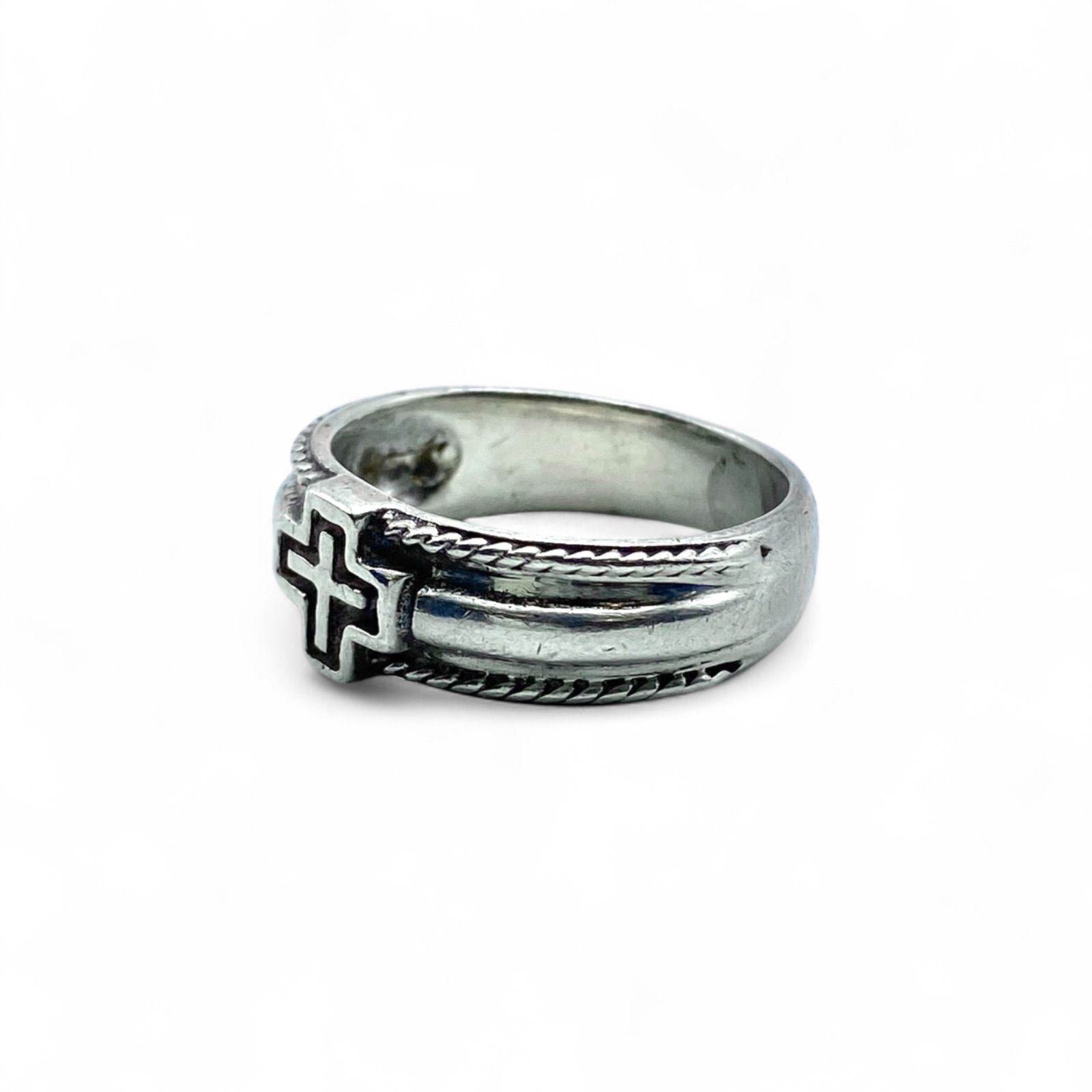 クロスモチーフ 十字架 Silver 925 刻印 90s Vintage Design Ring シルバー ヴィンテージ デザイン リング 18号 クラシック WWW_SHINETEETH_COM