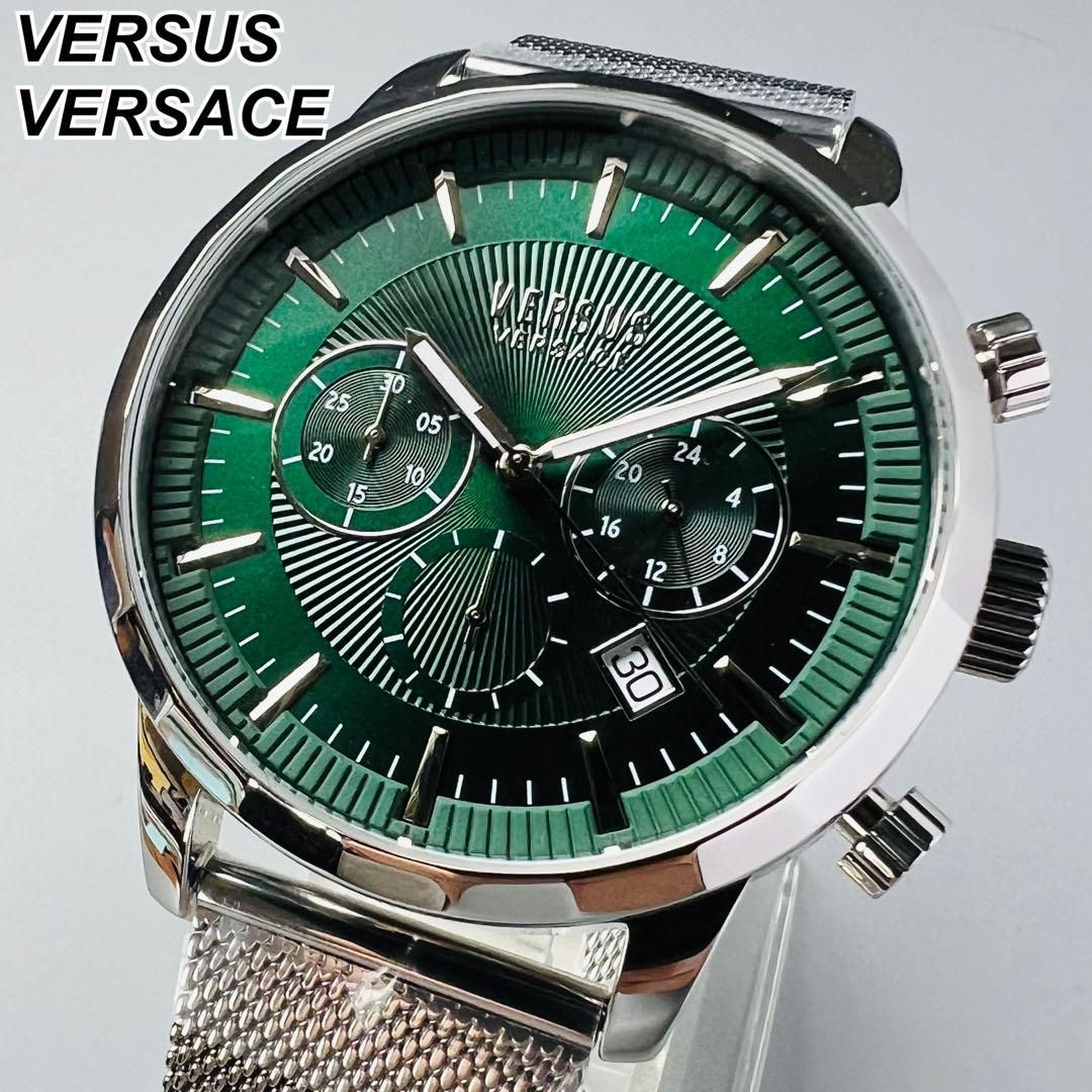 ヴェルサス ヴェルサーチ 腕時計メンズ 46mm クォーツ 新品 シルバー ...