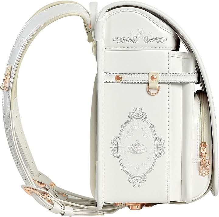 Margela ランドセル 女の子 小学生 通学カバン 軽量 FROZEN-white 人工皮革 パール生地 ワンタッチロック ハート ホワイト