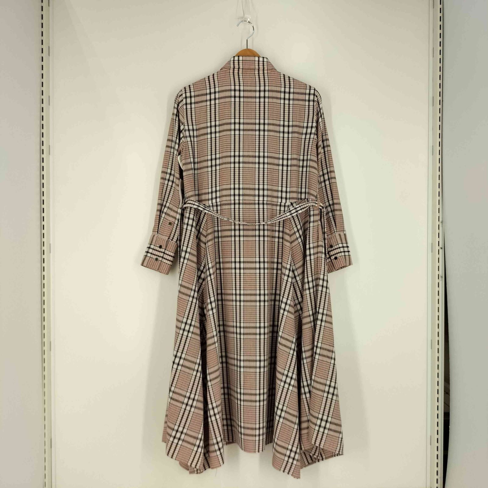 アナイ ANAYI チェックハンカチーフヘムシャツワンピース レディース