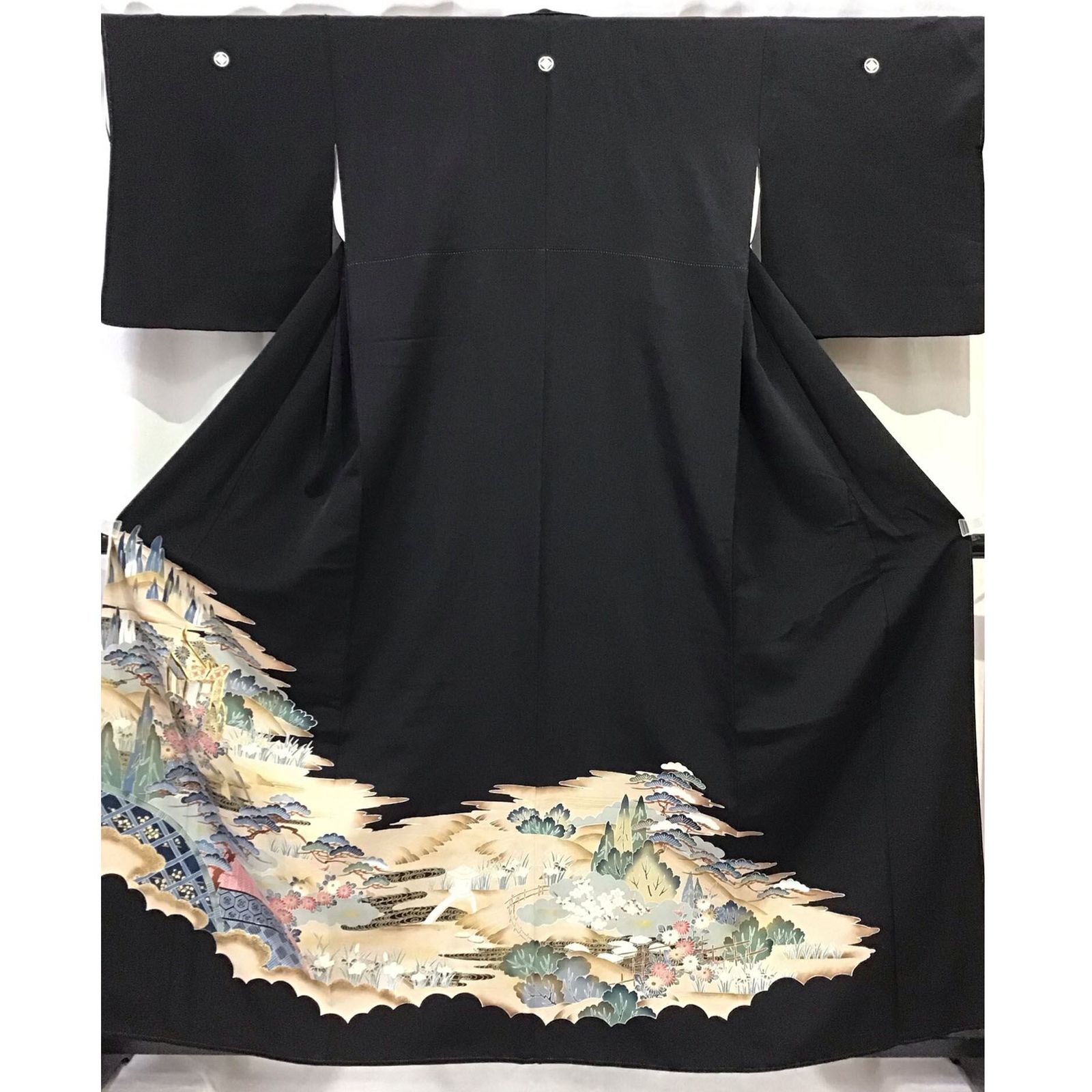 着物 黒留袖 自然文様 正絹 五つ紋 No.200701-1196 梱包サイズ60
