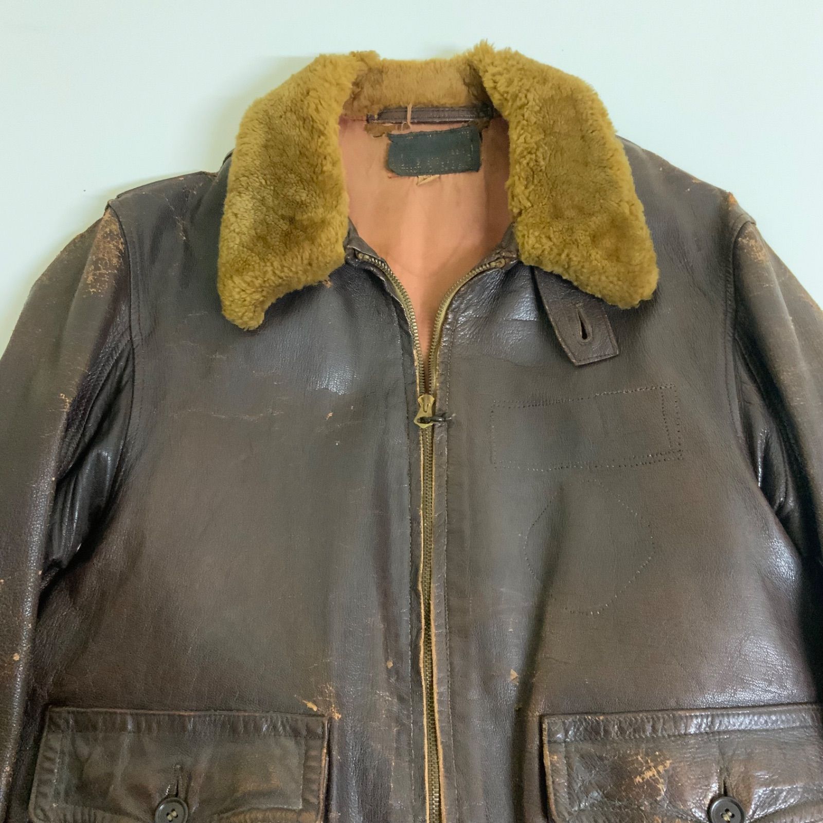 vintage レザージャケット M-422A 40s M-422a ビンテージ US NAVY 40年代 f241111001 40s WW2