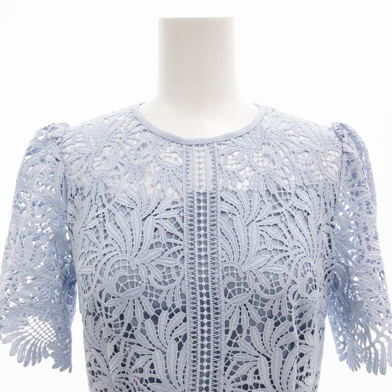 セルフォード CELFORD リーフレース ワンピース ロング 半袖 34