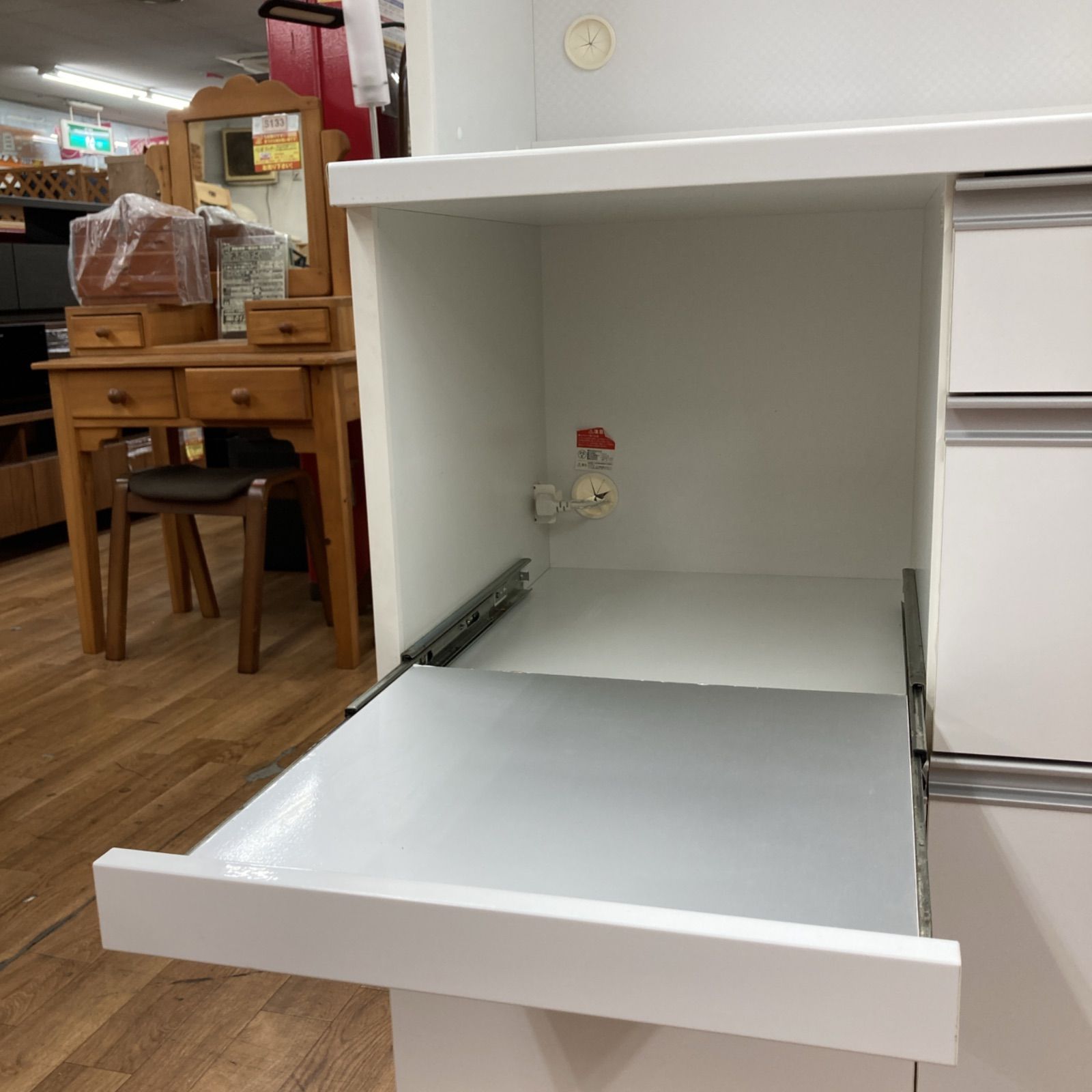 鏡面メラミン仕様 食器棚幅90cm キャビネット高さ90cm キッチン