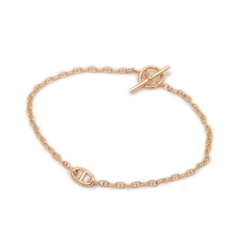 HERMES ニューファーランドール TPMシェーヌダンクルブレスレットK18P HERMES ニューファーランドール TPMシェーヌダンクル