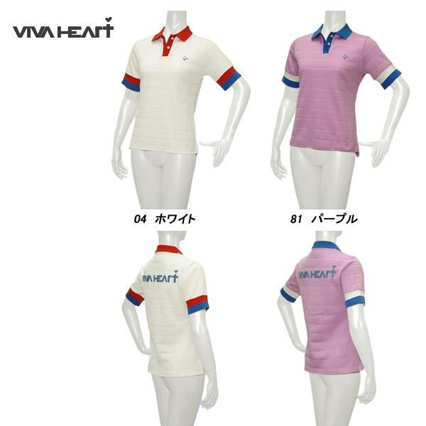 ビバハート VIVA HEART レディース 春夏 ディンプルボーダー 半袖シャツ 012-29342