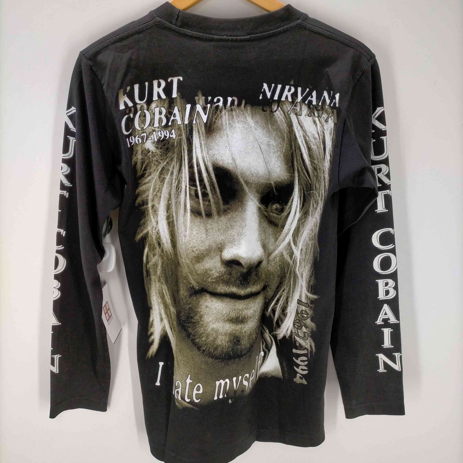 ユーズドフルギ USED古着 THE ROXXボディ KURT COBAIN 追悼 L/S TEE シングルステッチ 両面プリント リブ無 メンズ  import：M