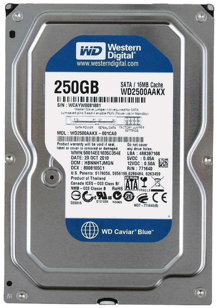 Western Digital 250GB 内蔵 7200 RPM 3.5 WD2500AAKX デスクトップ SATA HDD WD
