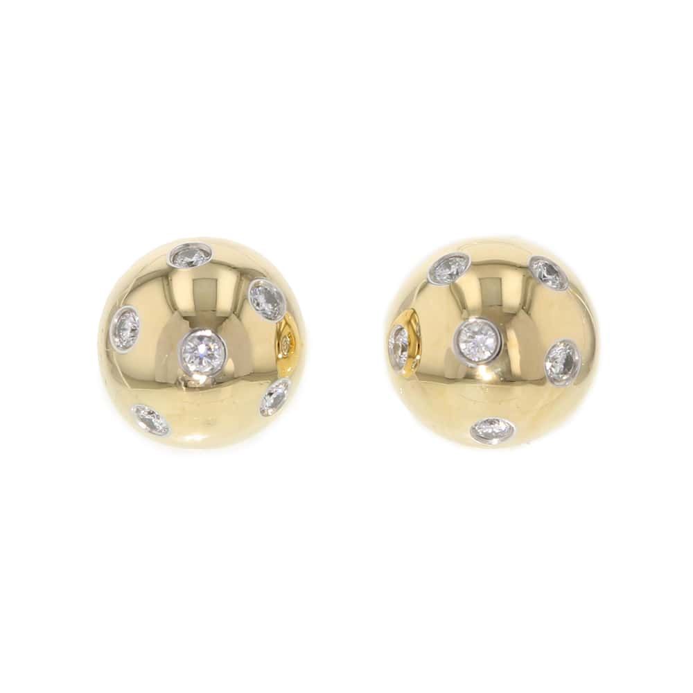 ティファニー ピアス ドッツ ボール ピアス ダイヤモンド K18YG