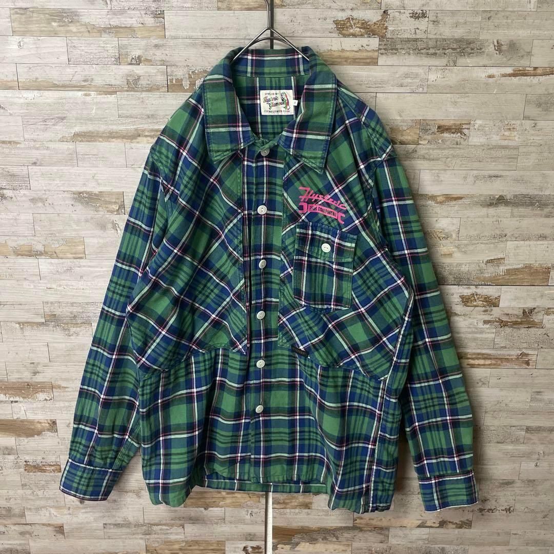 2144U ヒステリックグラマー HYSTERIC GLAMOUR ヒスガールロゴ チェック 長袖 シャツ