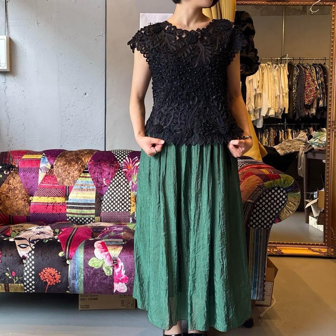 昭和 レトロ 刺繍 レース ブラウス シャツ トップス 花柄 昭和 レトロ 刺繍 レース ブラウス シャツ トップス 花柄