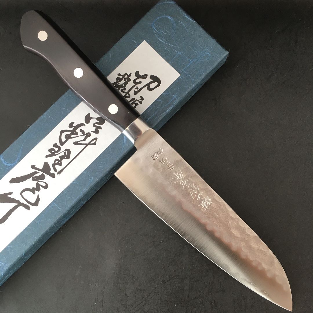 銀座 菊藤 特選 三徳包丁 170ミリ 槌目V金10号割込み 銀座 菊藤