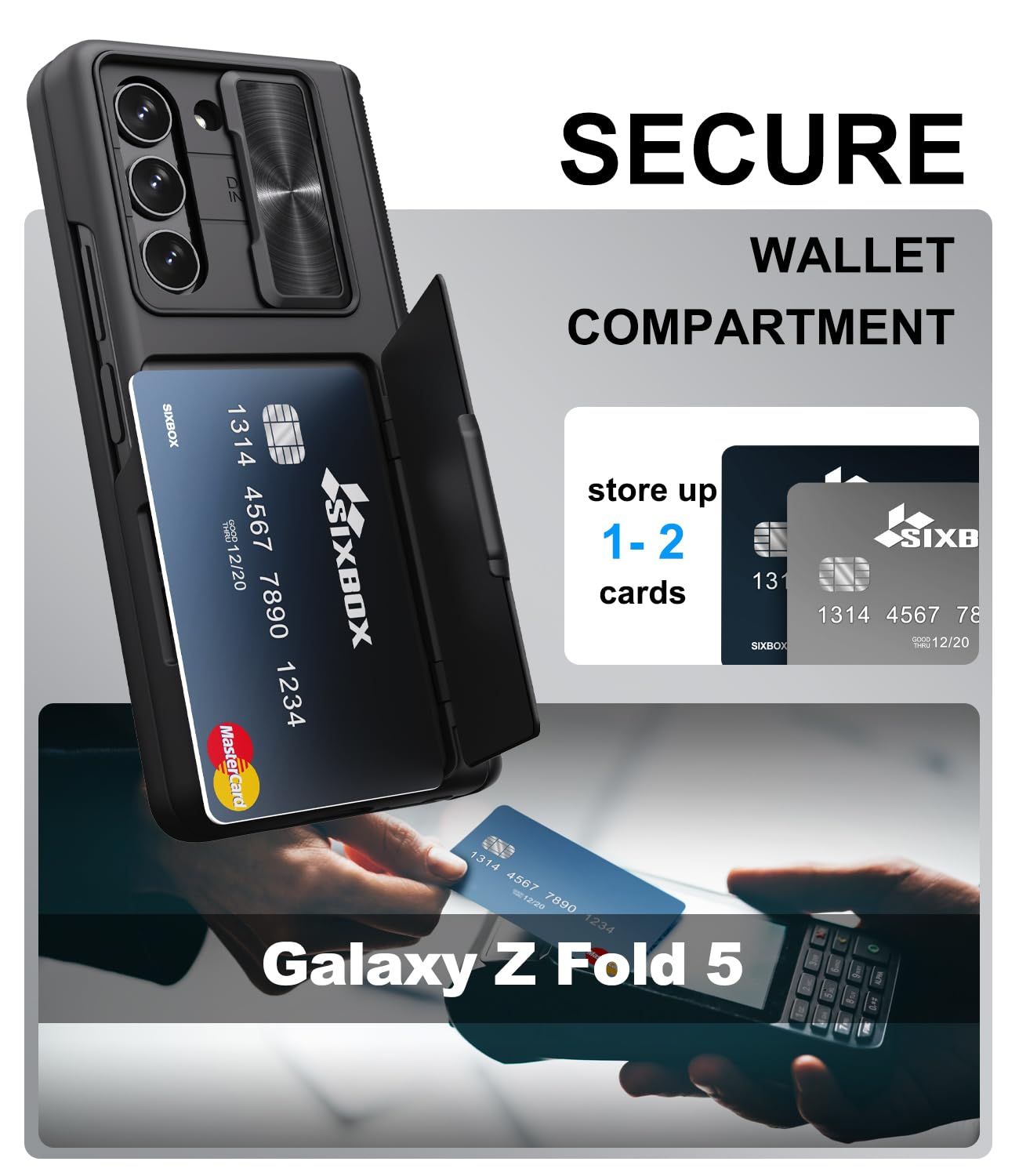 Samsung Galaxy Z Fold5 とペン付きケースセット SIXBOX Samsung Galaxy Z Fold 5用ケース カードホルダー&S