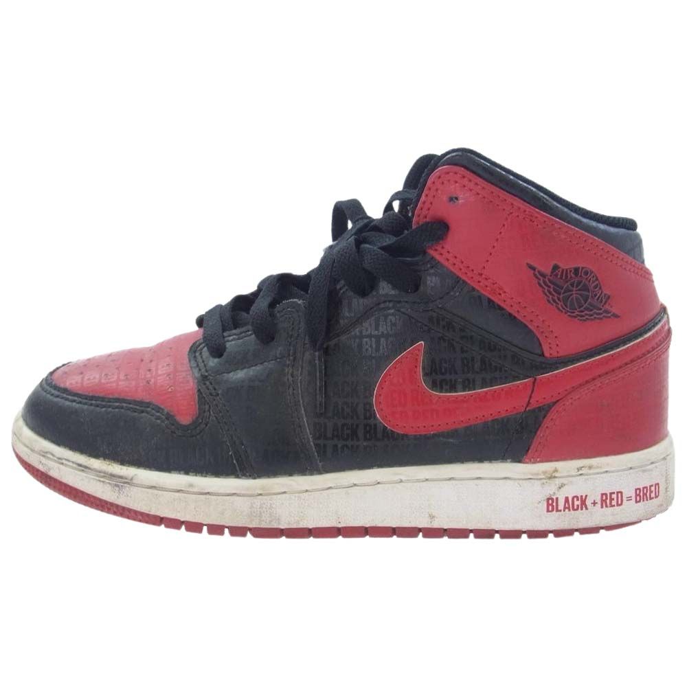 NIKE AIR JORDAN ナイキ ジョーダン DM9650-001 GS Air Jordan 1 Mid Bred AJ1 エアジョーダン  ミッド ブレッド スニーカー ブラック系 レッド系 24cm【中古】 - メルカリ