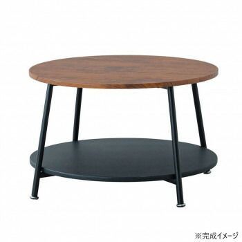 ヴィンテージ棚付リビングテーブル BR ブラウン NK-560BR