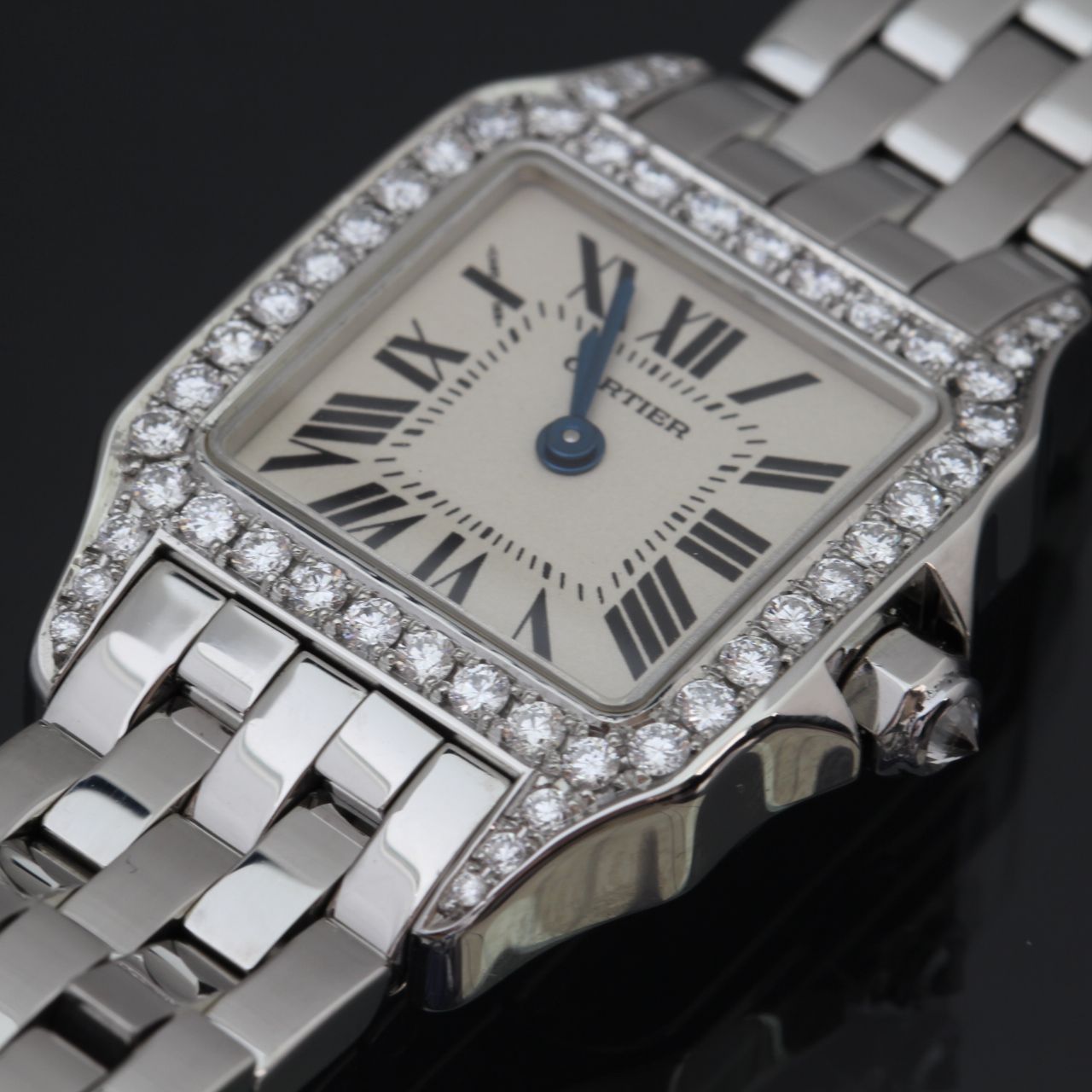 美品 カルティエ Cartier サントスドゥモワゼル SM ダイヤモンド 2698 