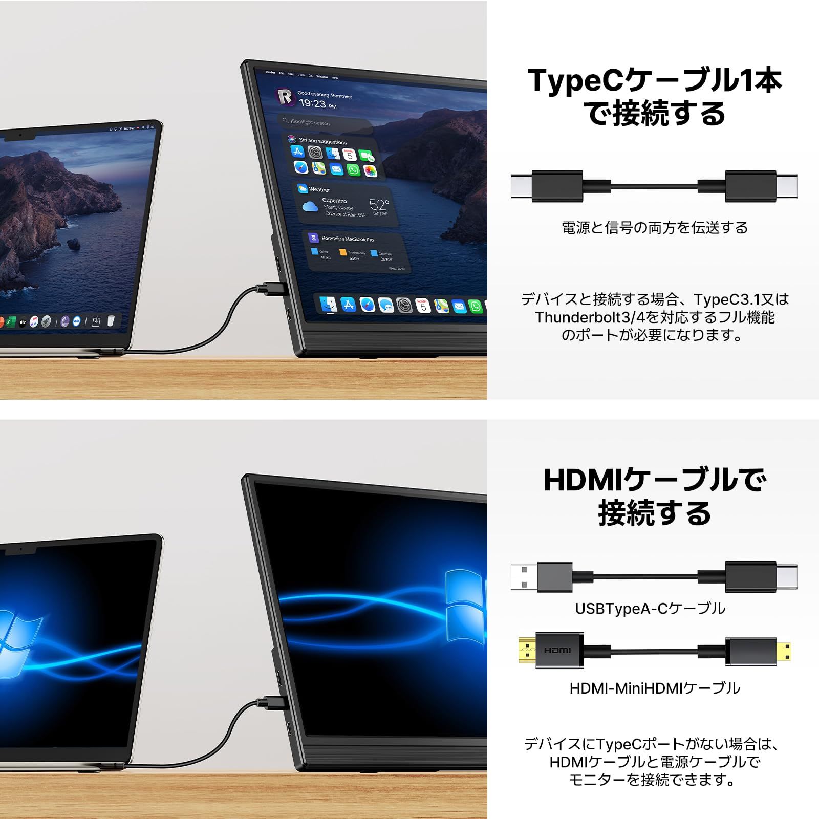 お土産 Newsoul モバイルモニター 15.6インチ モバイルディスプレイ 自立型 ポータブルモニター VESA対応 サブモニタ 1920x1080FHD 持ち運びモニタ 軽量 薄型 ゲーミングモニタ IPS液晶パネル ゲーム USB Type-C|Mini