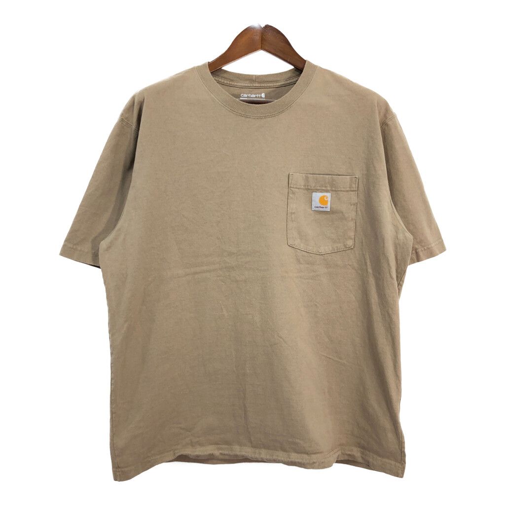 Carhartt カーハート ポケット 半袖Ｔシャツ ライトブラウン (メンズ L) 中古 古着 R5569