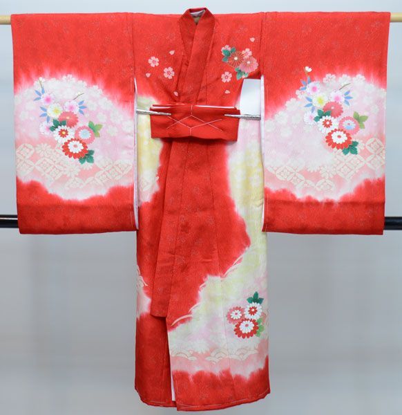 お宮参り産着 女児 女の子 正絹 のしめ 祝着 着物 一つ身 初着 高級 