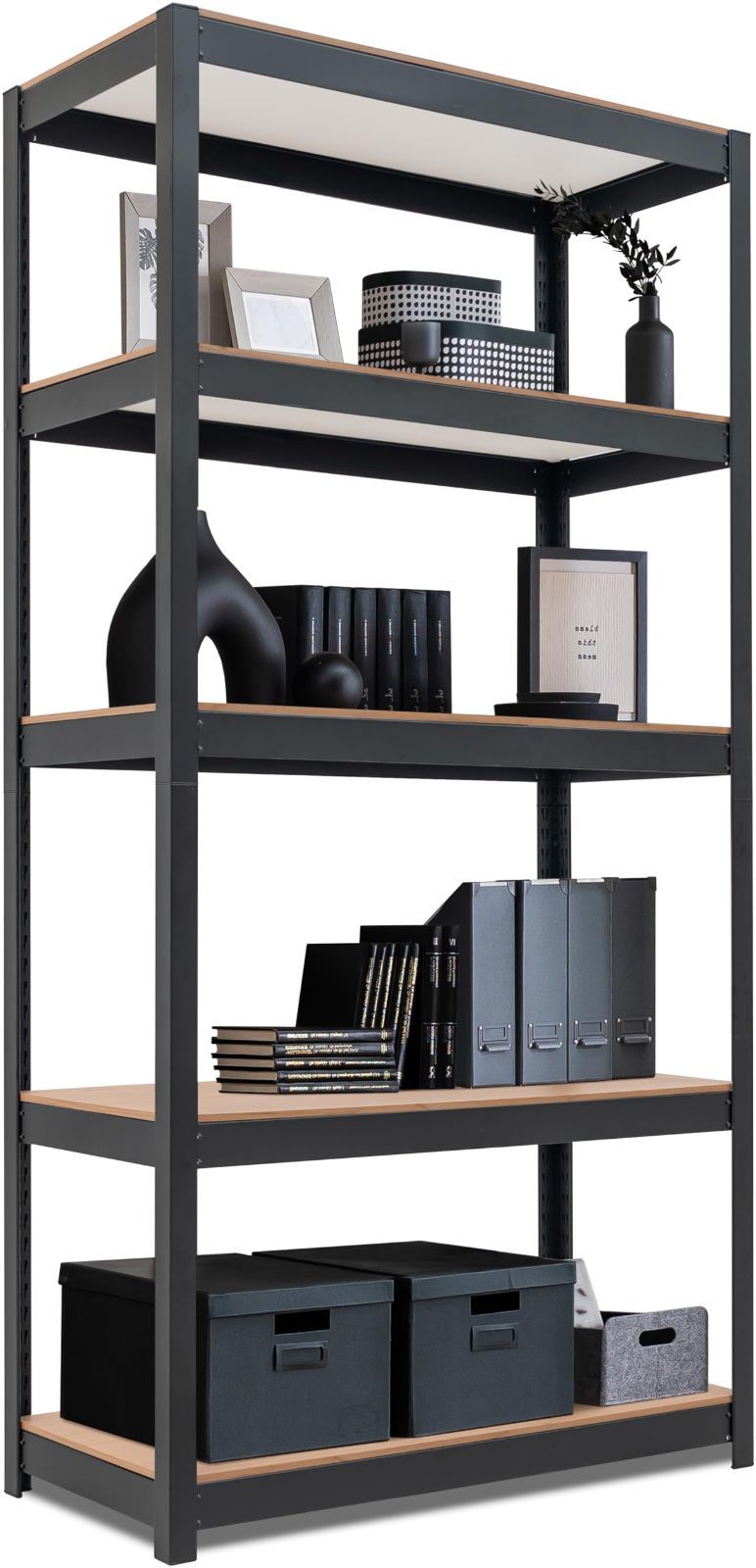 商品 HOMEDANT House 組立簡単 ラミネート スチールラック キッチン 5段 幅90 奥行40 高さ180 ブラック ホームダント 高さ調整 棚 収納棚 メタルラック 倉庫 ガラージ オフィス 業務用