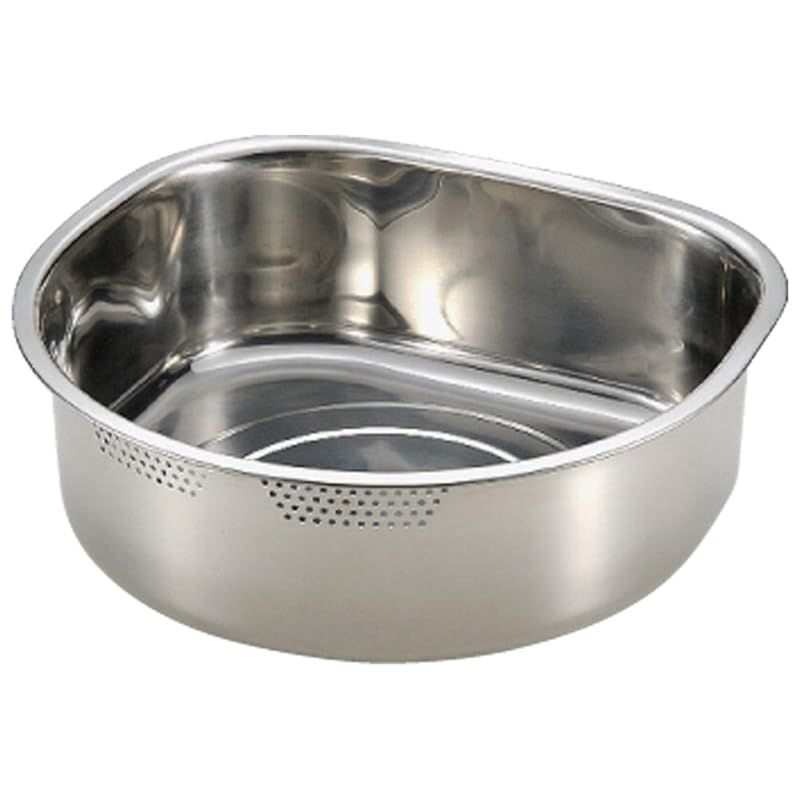 山下工芸 18-8 D型穴明洗桶 ゴム付 30cm 6.1L 0