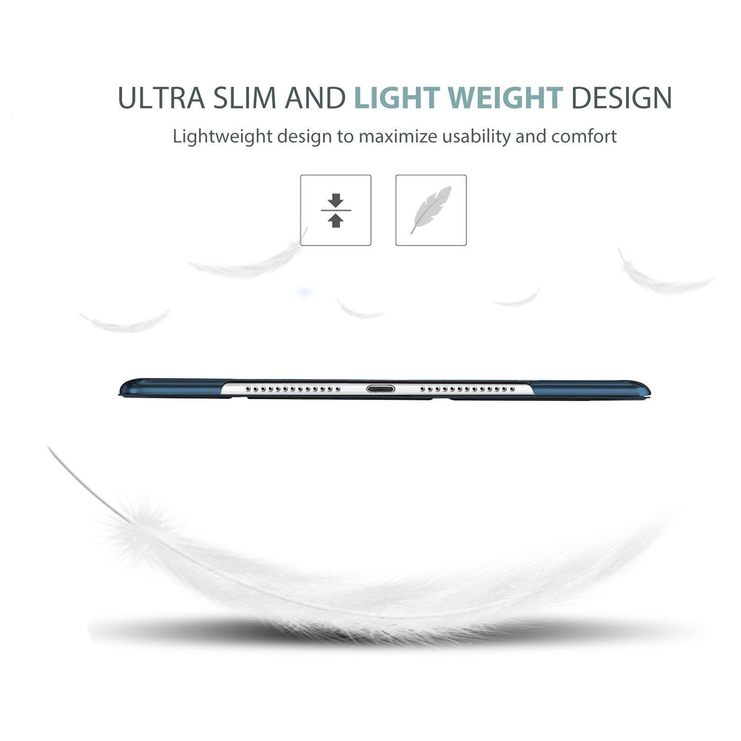 A 1476 ネービー 1475 第1世代 1474 9 7 Air iPad 対応端末 Apple バックカバー 半透明フロスト フォリオ保護ケース スタンド 超スリム スマート 1 2013発売 ケース ProCase