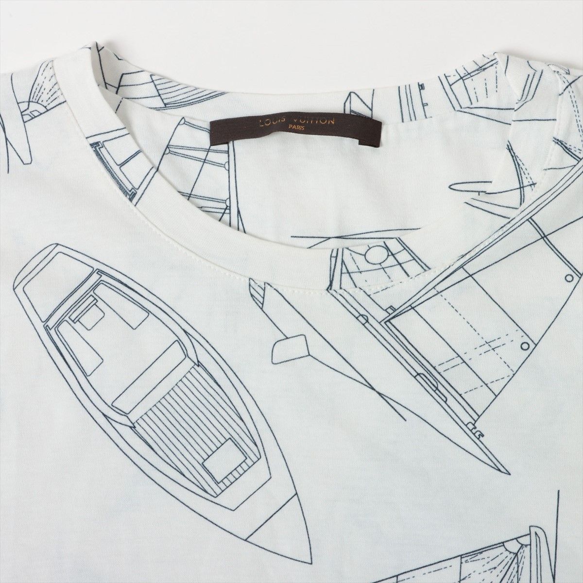 美品 ルイヴィトン アメリカンズ カップ ヨット 半袖 Ｔシャツ アパレル 服 ホワイト ネイビー Sサイズ メンズ MFT 1016-E12